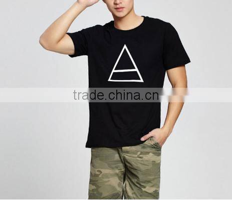 2016 100% Cotton T Shirt Print With Triangle Hugo Summer Style Short Tee