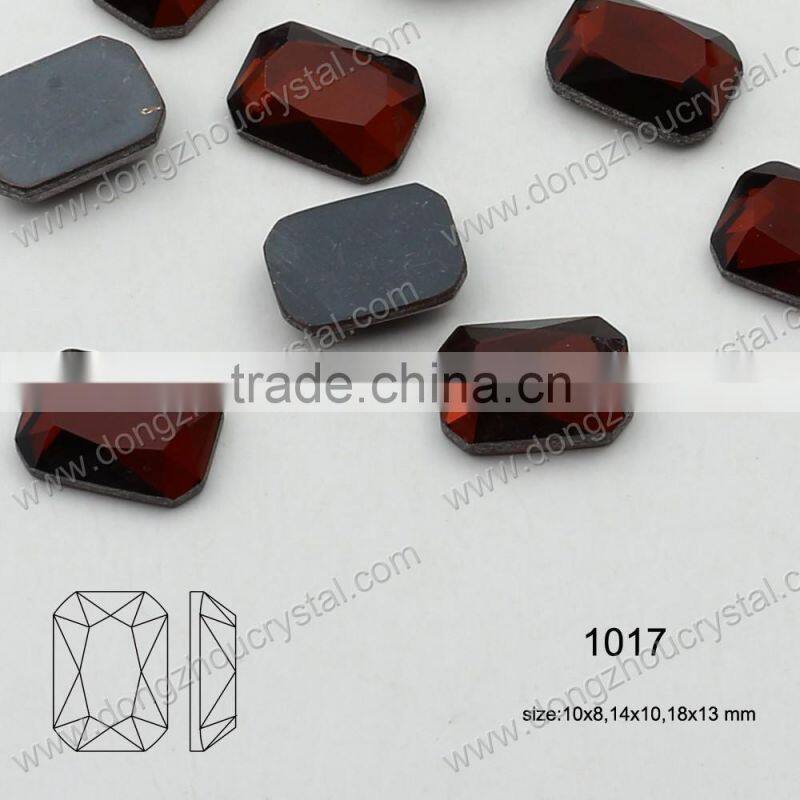 Decorative octagon flat cut glass stones for fancy jewelry accessories