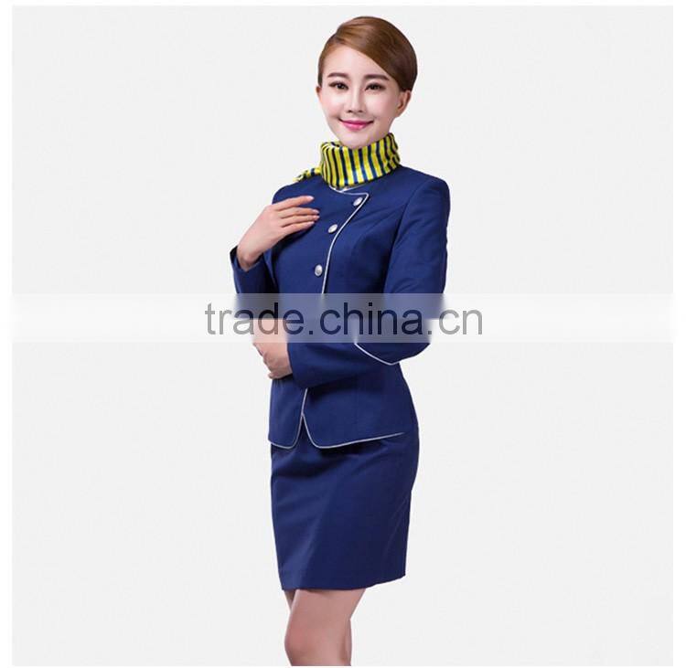 Navy Blue Airline Uniforms Flight Attendant Outfit