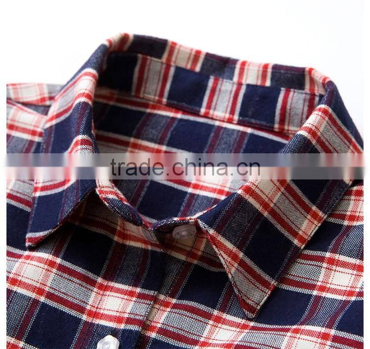 New Design Spring Middle Classic School Uniform Plaid Shirt