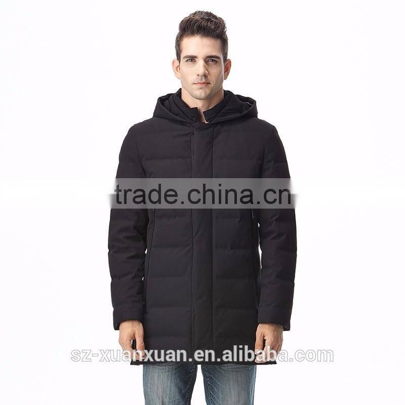 Customized black down jacket men winter thick padding coat