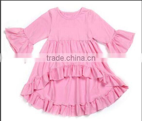 Wholesale baby cotton blouse boutique children cotton ruffle top kids autumn& fall clothes