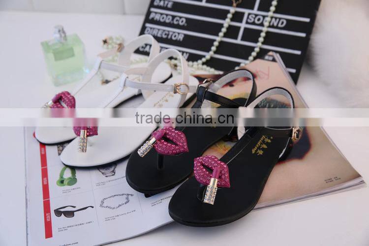 HFR-Ys12 2015 new sweet wind tendon thong solid comfort sandals flat sandals