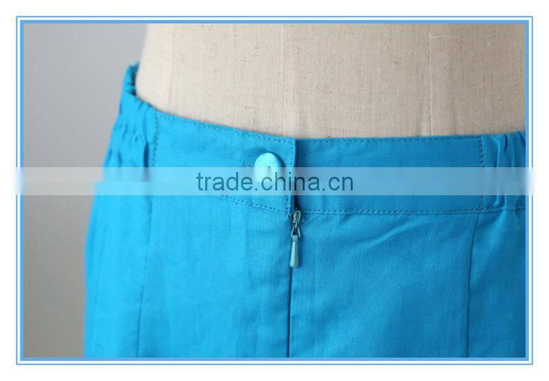 High Quality Embroidery Blue Color Fancy Designer Ladies Office Skirt Suits