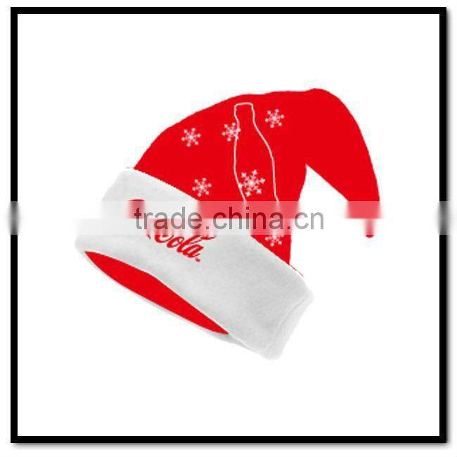 red colorchristmas hat with white ball for adults and kids