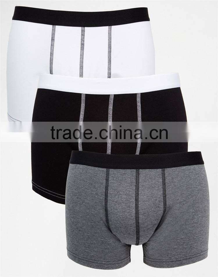 3 Pack Mens Cheap Boxer Briefs Trunks With Contrast Stitching