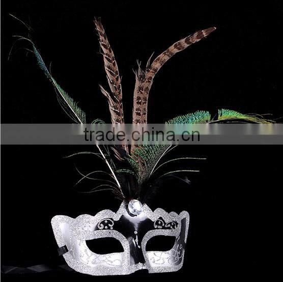 high end imitation feather headdress mask masquerade fashion cool indian white ball masks for party favor products 2016