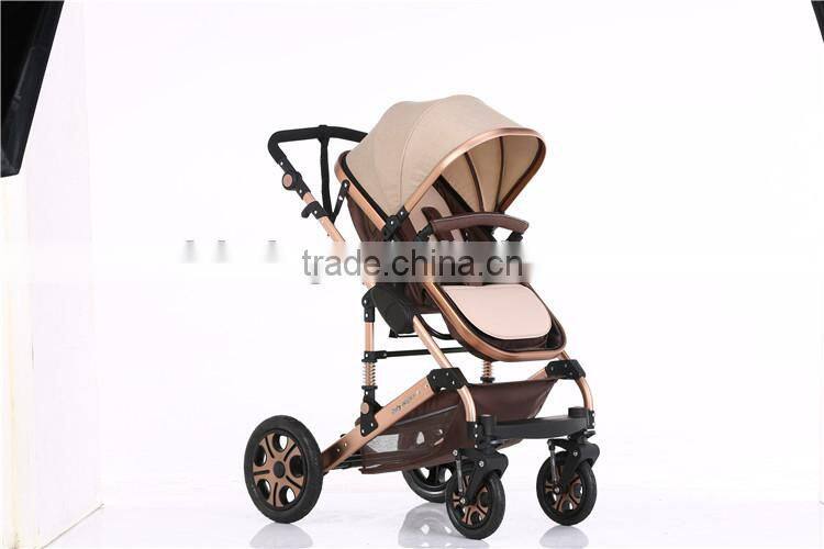 Most popular good baby child products 2-in-1 aluminum 5 point safety buckle fashion stroller