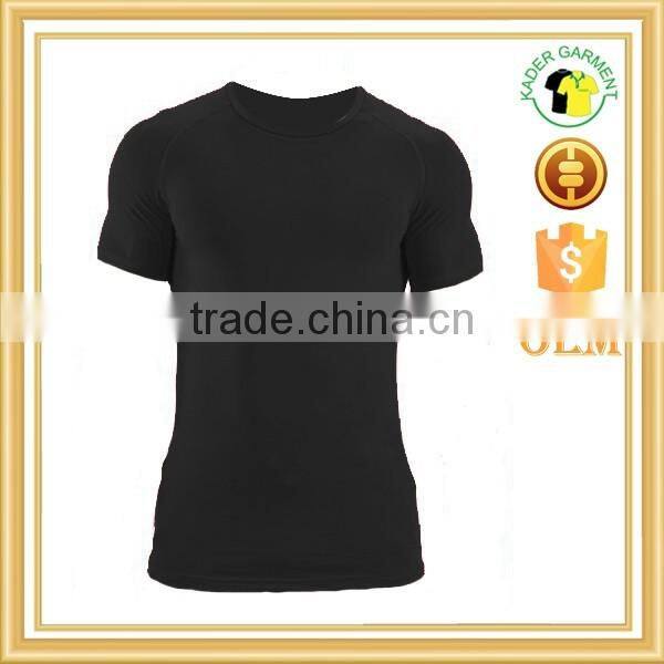 mens gym wear fitness clothing polyester muscle fit t shirt wholesale China