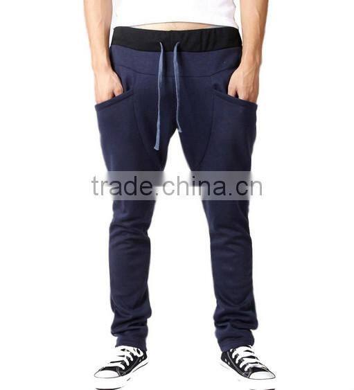 OEM bulking buy open bottom polyester/cotton pocket mens harem pants wholesale