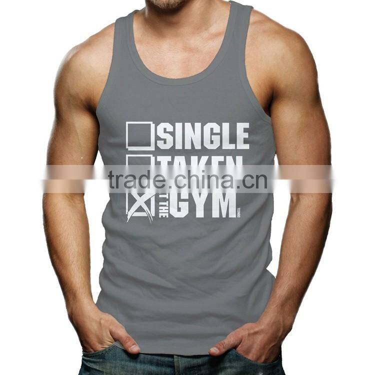 Custom Silk Screen Printing Wholesale Bodybuilding Stringer 100 Cotton Tank Top