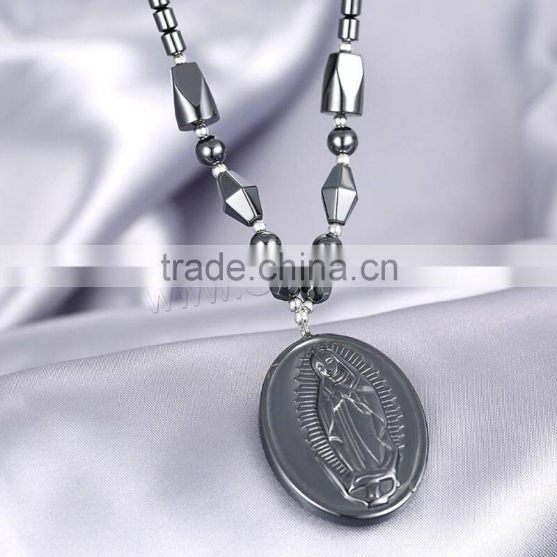 Hematite Necklace with Natural Black Obsidian necklace india new products beautiful girl necklace