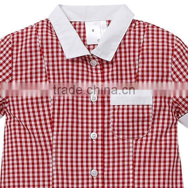 2017 custom made fashion design children Girls school uniforms dress with pictures