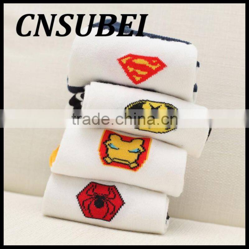 Super Hero Sock Men Stripes Knitted Cotton Sock