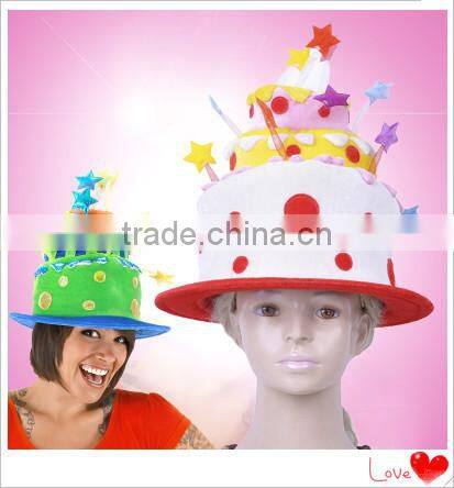 Novelty three layers cake cap birthday party hat