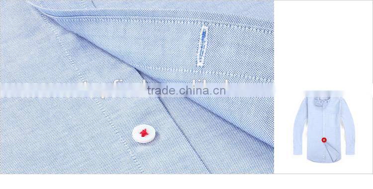 Classic 100% cotton oxford long sleeve with button down collar workwear shirt for men
