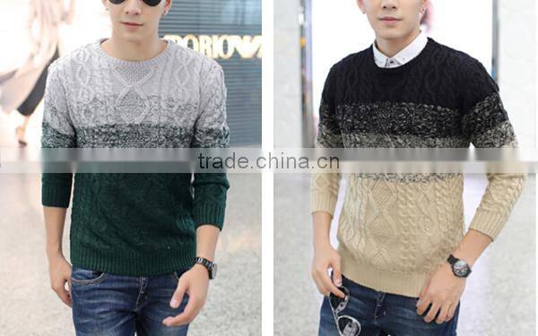 men melange color cotton pullover sweater