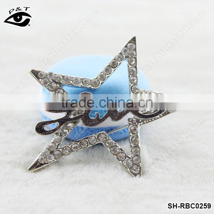 Rhinestone brooch Crystal pins wholesale brooches Star shaped for wedding dresses