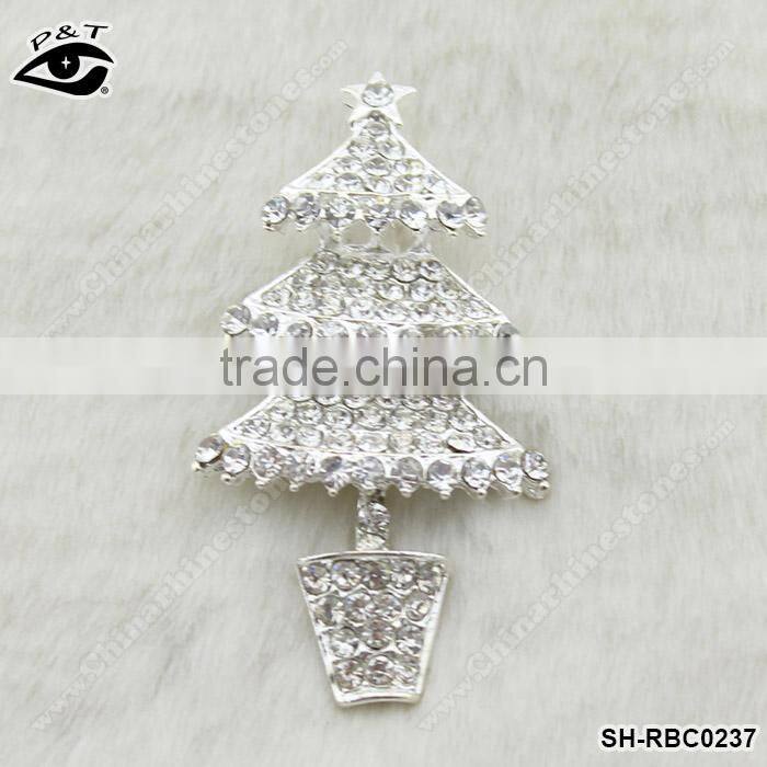 Christmas trees crystal rhinestone brooches rhinestone pins for clothing decoration wedding invitation dress jewelry gift