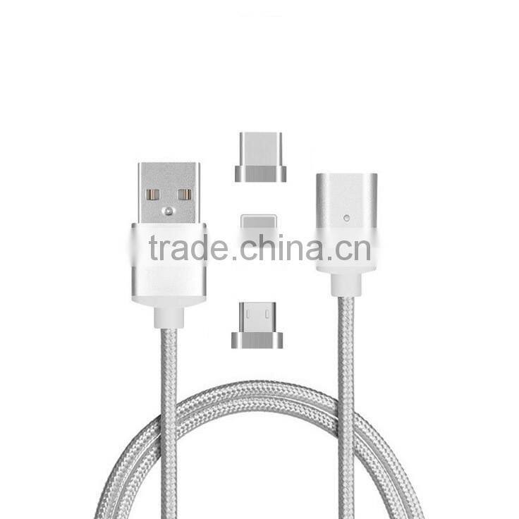 Two In One Mobile Phone Woven Magnetic Suction Data Iine Android Charging Data Cable