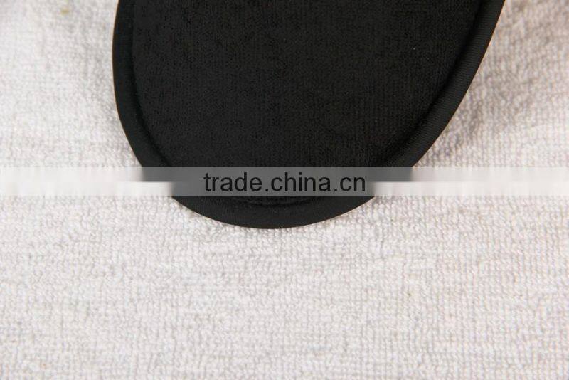 black anti-slip hotel terry towel slipper