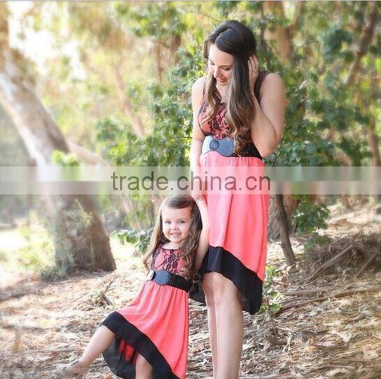 Mommy and me maxi dress mother and daughter dress design kids clothing wholesale girls birthday dresses