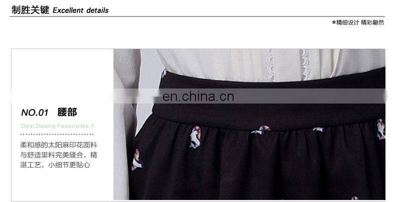 2014 summer new collection european printed A-shape mature women short skirt