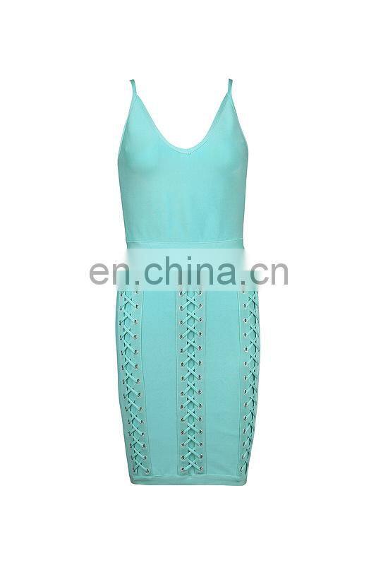 Amigo 2017 new style mini strap backless XXX bandage dress sexy low cut evening dresses for women party wear