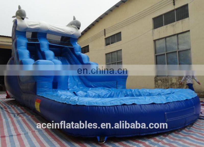 PVC,PVC tarpauline Material and slider,Castle Type big water slide pool