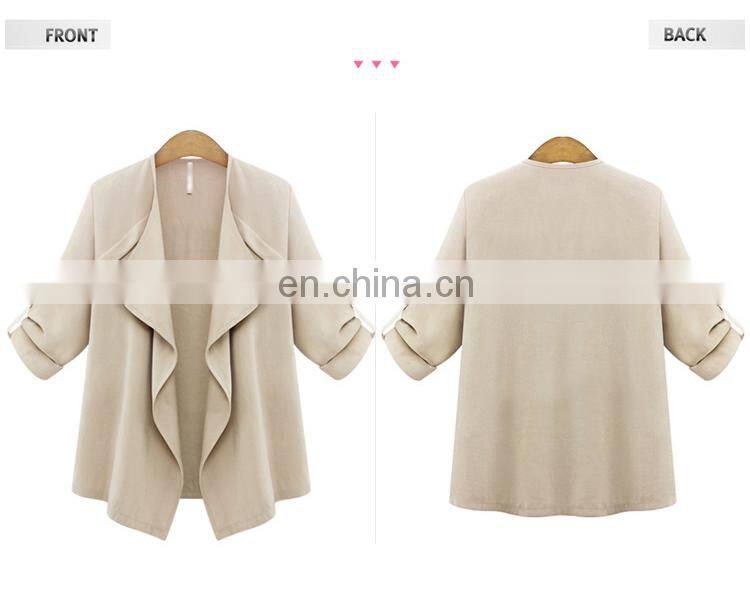 autumn 2017 collection fashion khaki irregular design thin coat classic wonem's coat
