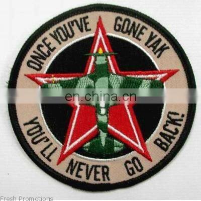 Red/ black high definition laser cut letter woven patches/embroidered patch