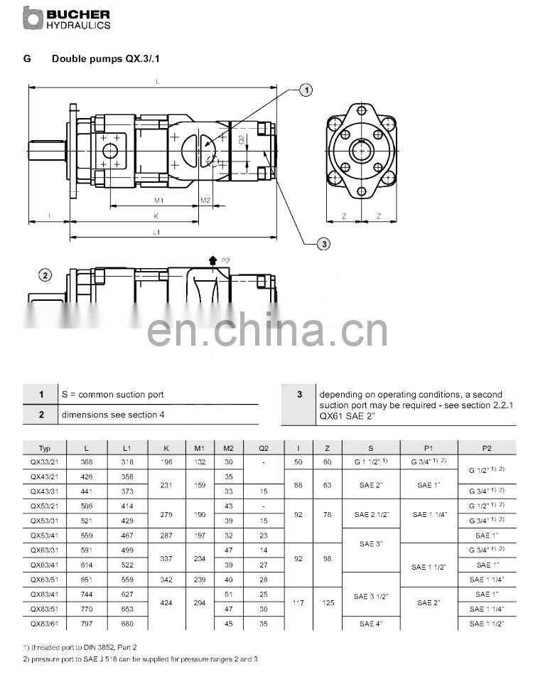 Trade assurance Germany BUCHER high pressure pump QX53/63/83-050/040/063/080/100/125/250/200/R original import QX63-080R