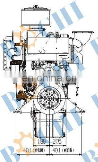 220~400hp 6 cylinder series boat diesel engine