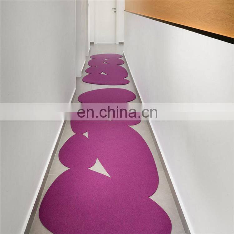 Modern minimalist wool felt rug, corridor rug, eco friendly boho rug