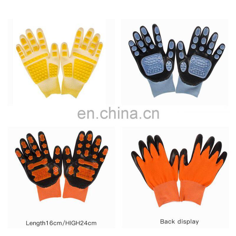 Wholesale India Manufacture Massage Hair Removal Cleaning Bath Pet Dog Cat Grooming Gloves