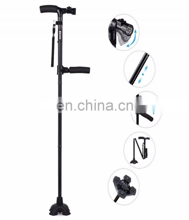 Customized LED Light adjustable folding orthopedic crutch for Elderly