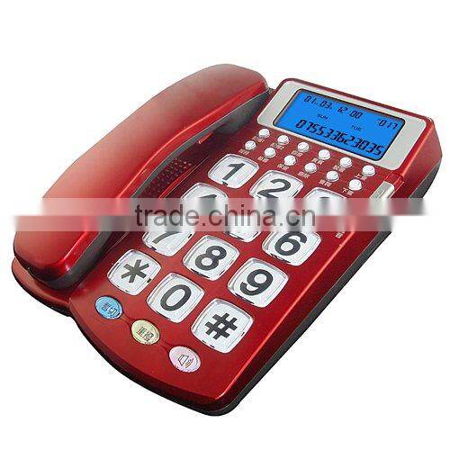 black and b ig button telephone with dual line