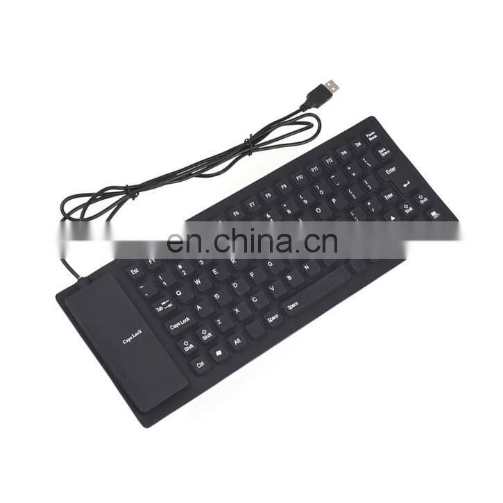 Washable Silent USB Mechanical 85 Keys Foldable Flexible Gaming Keyboard Black