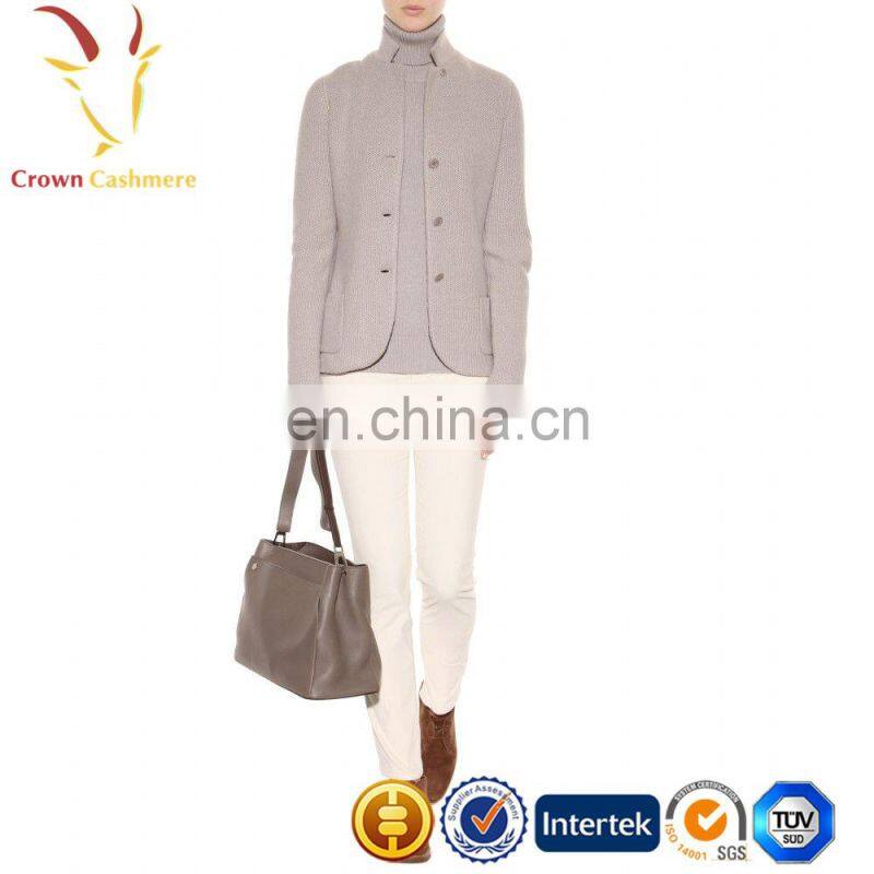 Light Pink Cashmere Knitwear Womens Sweater Top