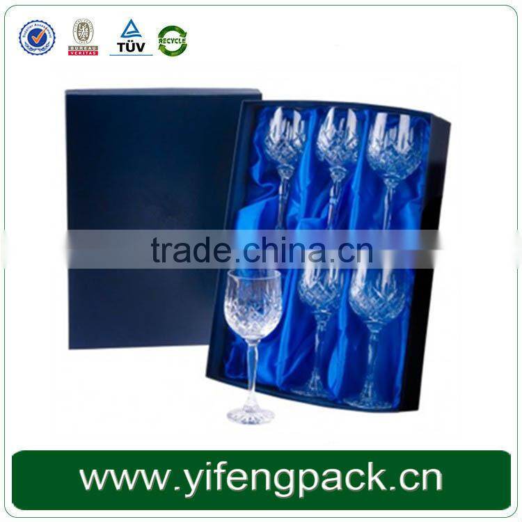 Custom High Quality cardboard single wine glass gift boxes with lid factory