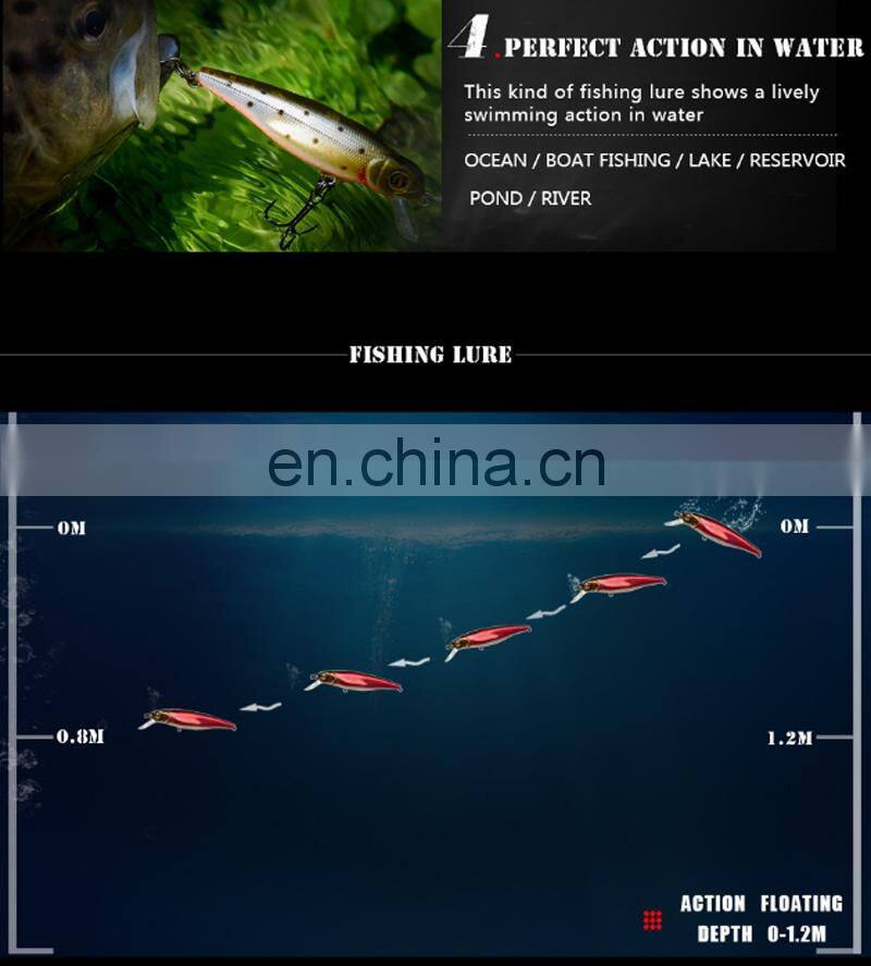 85mm 9g Hot Sale Wholesale Freshwater Fish Biat New Design Colorful Hard Minnow