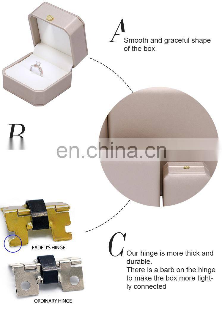 Unique Design Champagne Color Led Jewelry Box With Logo Jewelry Ring Box