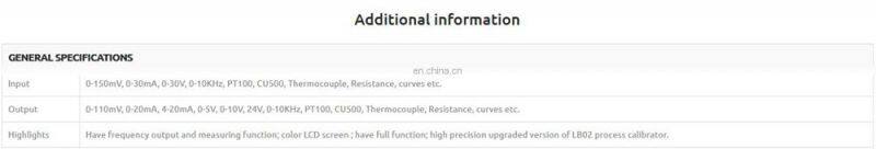 LB02A Multifunction Process Calibrator for Frequency RTD TC mV mA Calibration