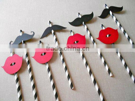 Striped Paper straws for baby shower in various patterns