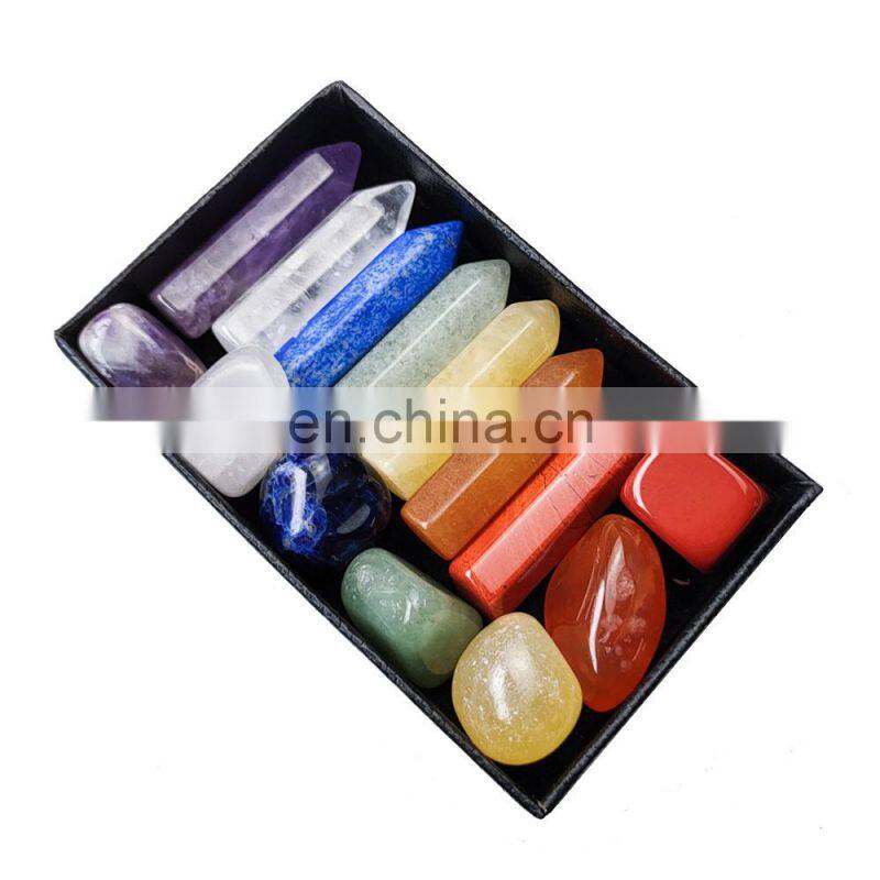 Other Promotional & Business Gifts Precious Meditation Methaphetamine Chakra High Quality Crystal Healing Stones Boxes Set