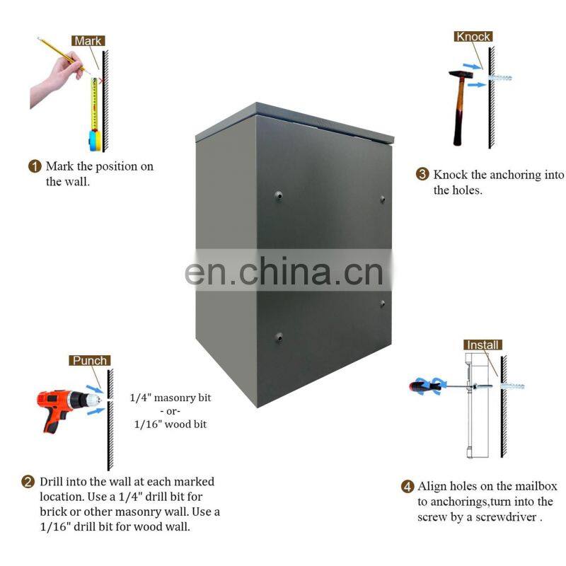 Anti-theft Design-Secure Parcel Box for Packages Wall Mounted Lockable Anti-Theft for Porch