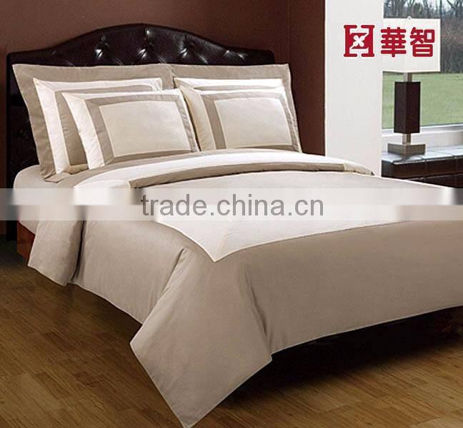 400TC High quality 100% Cotton Satin Fabric hotel bedding set. 5 Star Hotel duvet cover set