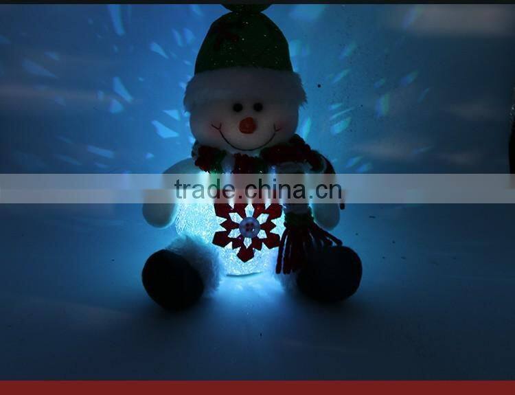 Christmas Gift Lovely Flannel Doll Muppet Snowman Fabric Crafts Xmas Ornament Decoration Night Light