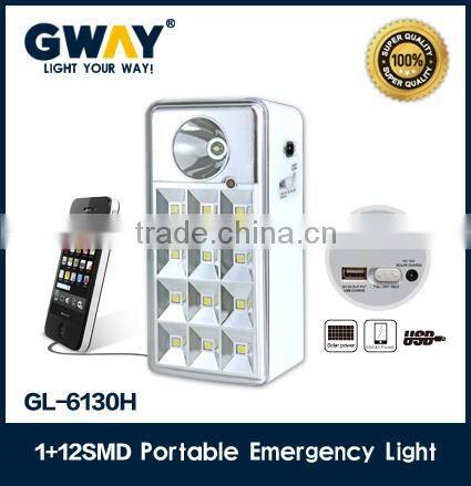 USB function led emergency light,1W led +12pcs 5050SMD led,lead-acid battery power led