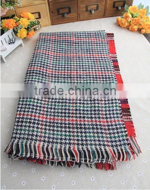 Wholesale Colorful Plaid Checked Wool Winter Ladies Shawl
